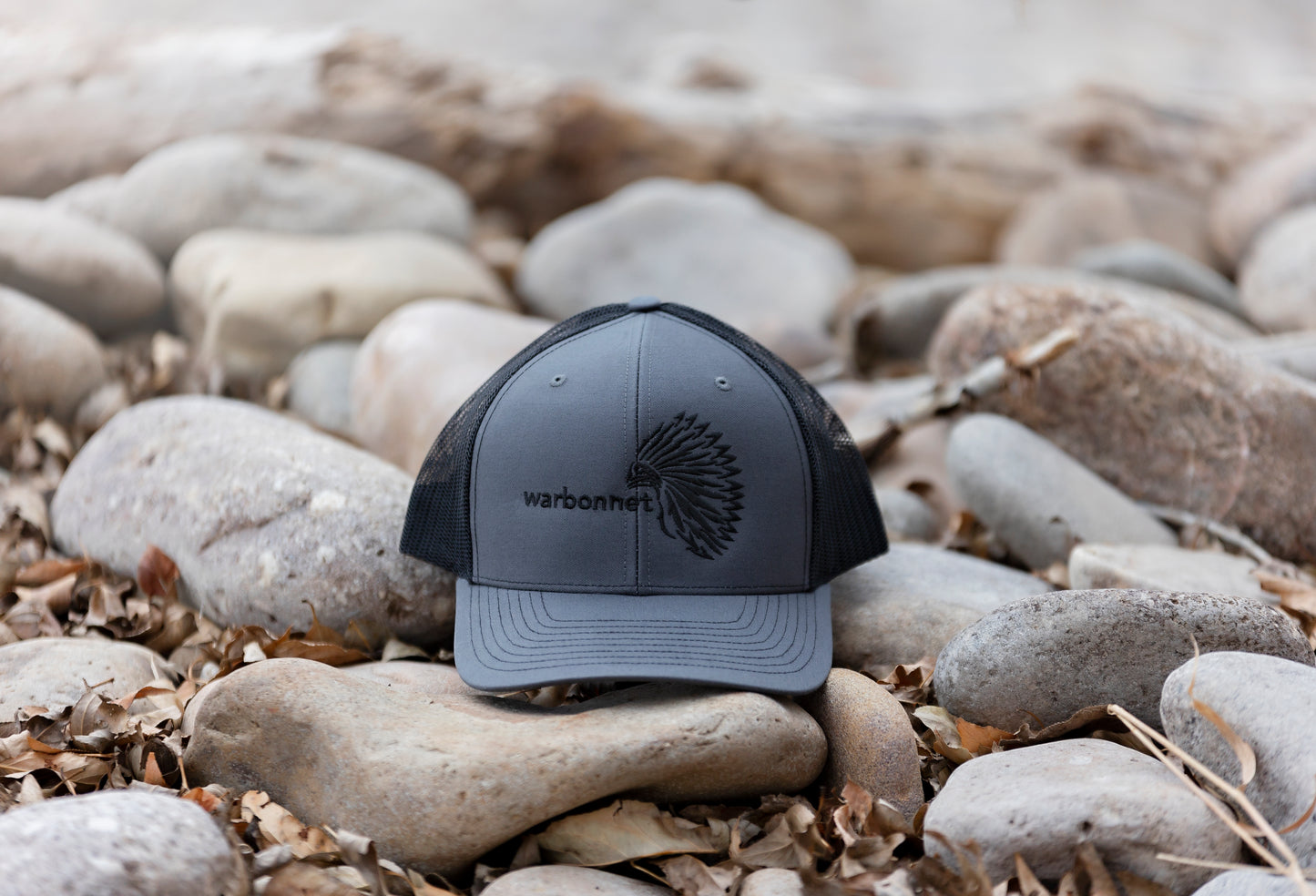 warbonnet trucker hat - Charcoal / Black