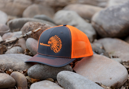 warbonnet trucker hat - Charcoal / Neon Orange
