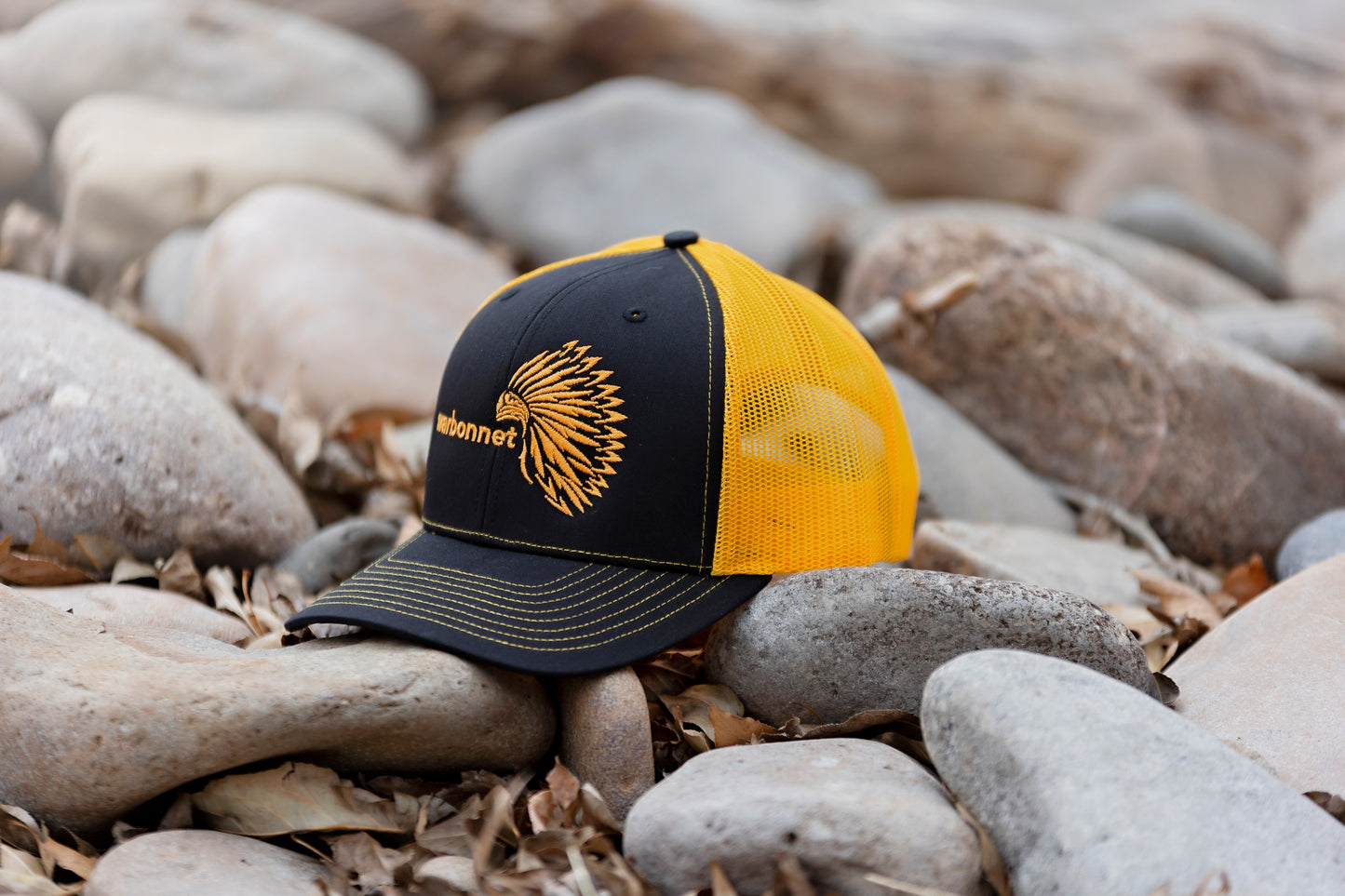 warbonnet trucker hat - Black / Gold